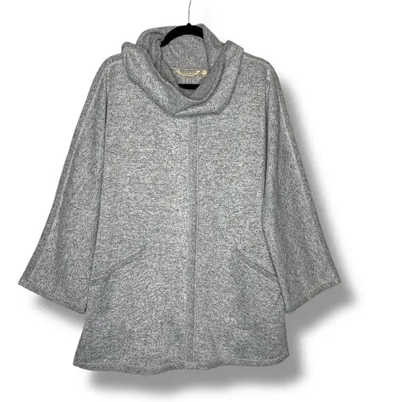 Soft Surroundings So Cozy Heather Gray Cowl Neck Tunic Sweater Size Large - Picture 2 of 8